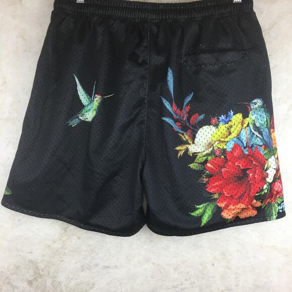 YOUNGLA Black Lined Tatoo Shorts Men's Size Large - Picture 2 of 13